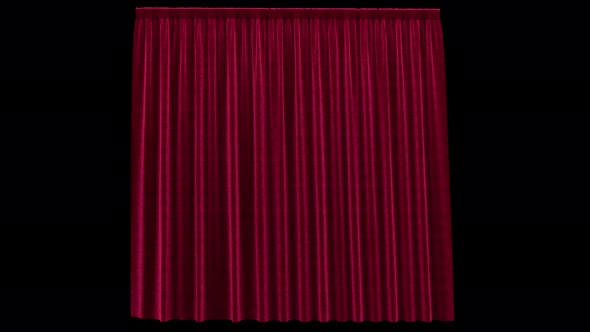 Swinging Red Velvet Curtain with Alpha Channel