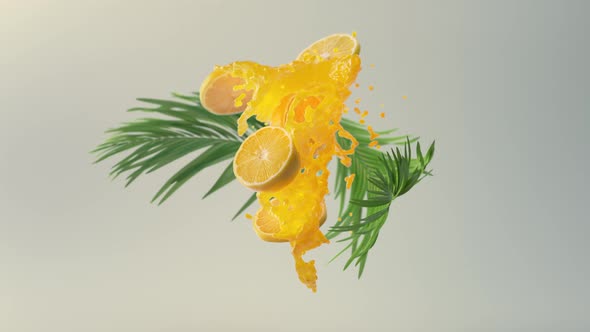 Orange Juice with Palm Branches