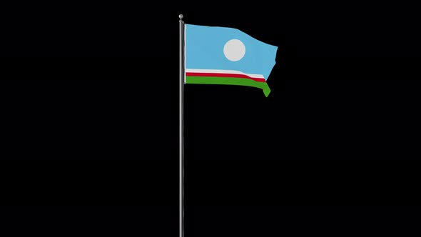 Sakha Republic Flag Pole Loops With Alpha