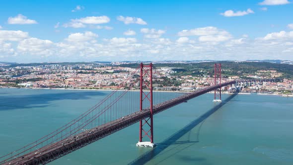 4K timelapse of 25 de Abril (April) Bridge in Lisbon - Portugal - UHD