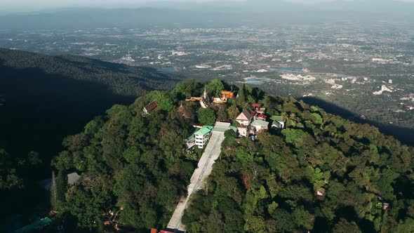 Aerial View of Wat Phra That Doi Suthep Temple in Chiang Mai Thailand