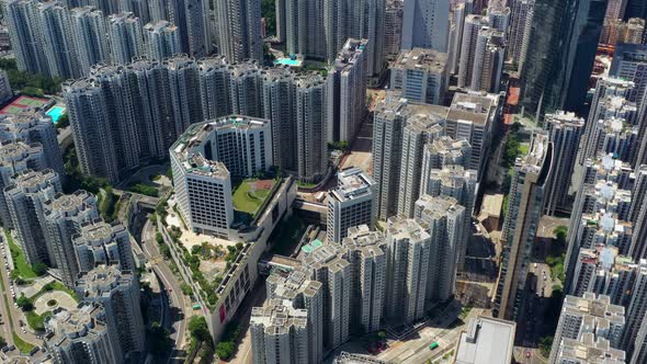 Top view of Hong Kong city