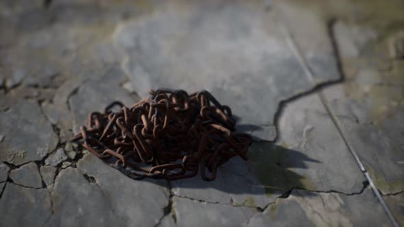 Vintage Rusty Hand-made Iron Chain