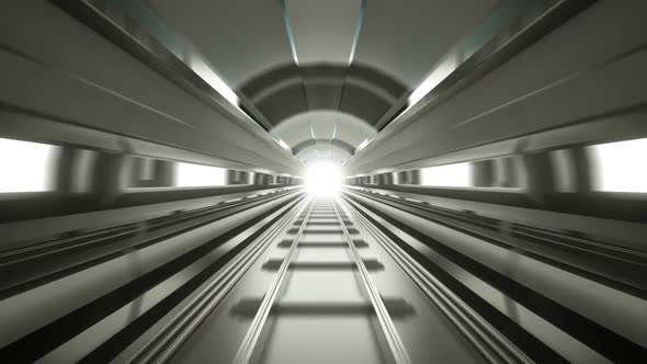 Hyperspeed Futuristic Train Tunnel Loop