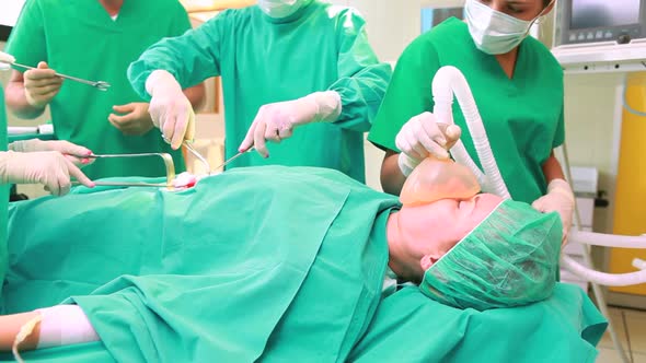 Surgical operation being performed by surgeons