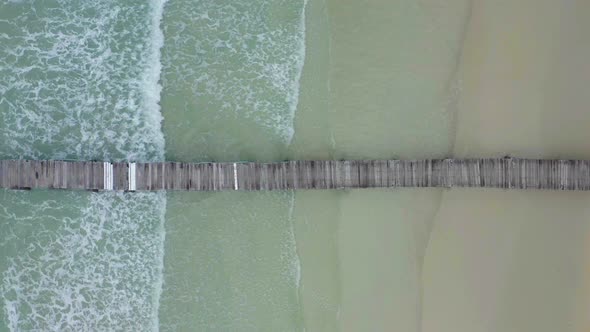 Bang Bao Beach Wooden Pier in Koh Kood Trat Thailand