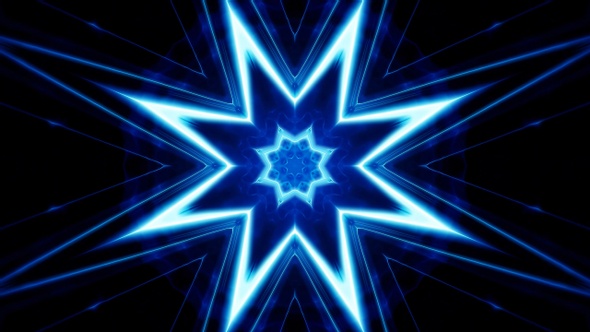 Flashing Blue Star Light Background 4K Loop