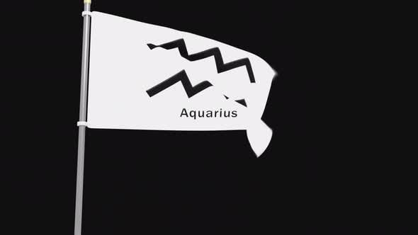 Aquarius Zodiac Animated Flag