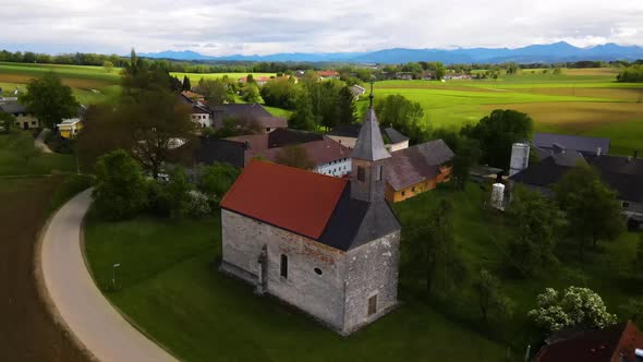 Beautiful small Church Drone Video