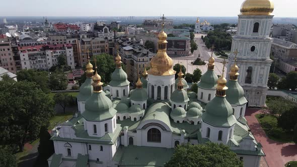 Kyiv. Ukraine: Saint Sophia's Cathedral in Kyiv. Aerial View