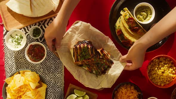 Mexican Food on Table Closeup