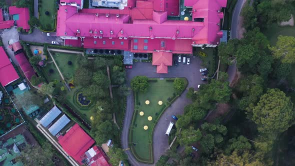 Aerial view of Nuwara Eliya, a small town in Sri Lanka.