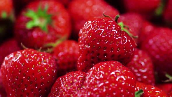 Strawberries Red Juicy Ripe Berry Closeup Delicious Summer Berries