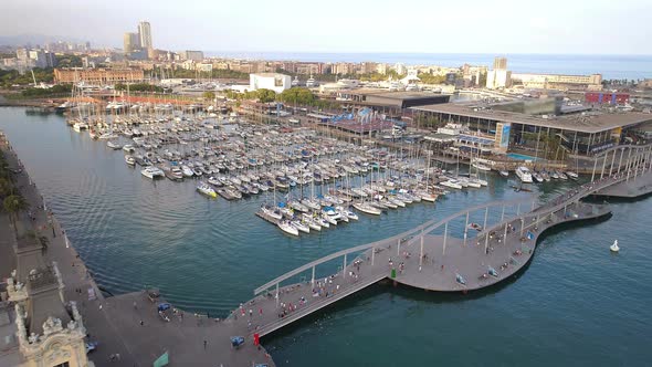 Aerial View of Barcelona Port