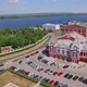 Aerial View of Beautiful Russian City on Volga River Landscape From Bird Eye View - VideoHive Item for Sale
