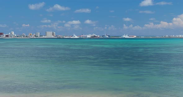 Ishigaki island with blue sky and sea