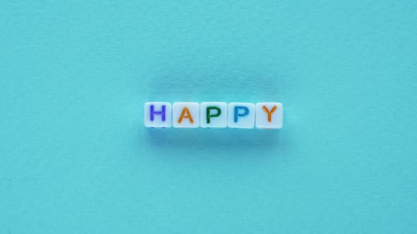 Happy Word Stop Motion Animation Gif Message