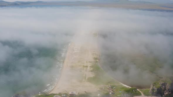 Aerial View of the Nazimov Sand Spit Russia
