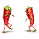 Two Strong Peppers  Looped Dance on White Background - VideoHive Item for Sale