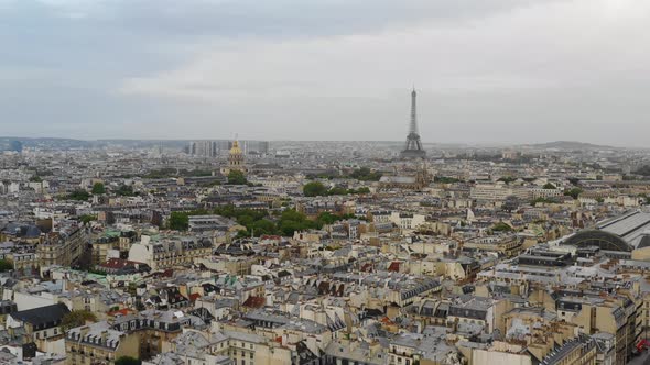 Aerial View of Paris and Eiffel Tower