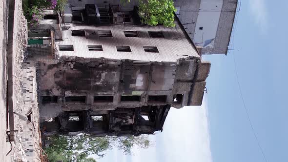 Vertical Video of the Destruction in Borodianka Ukraine During the War