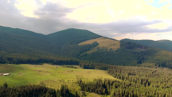 Aerial View of Beautiful Summer Mountain Landscape