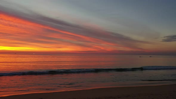 Scenery Red Sky Panorama Summer.