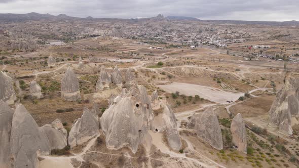 Cappadocia Landscape Aerial View. Turkey. Goreme National Park