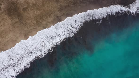 Top View of the Desert Beach on the Atlantic Ocean