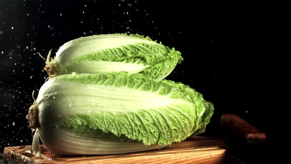 Drops of Water Fall on Beijing Cabbage