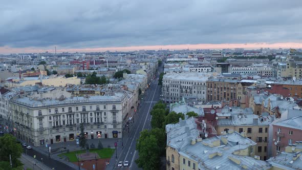 Saint Petersburg Russia Morning City Aerial 119