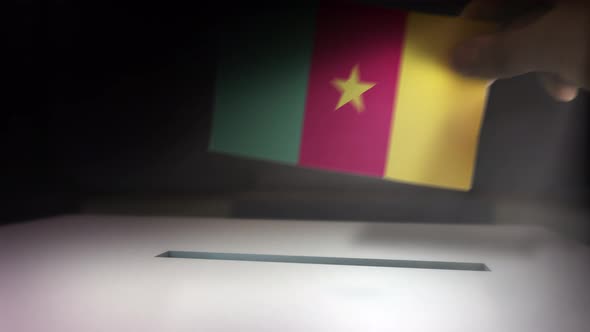 Compositing Hand Voting To Flag OF Cameroon
