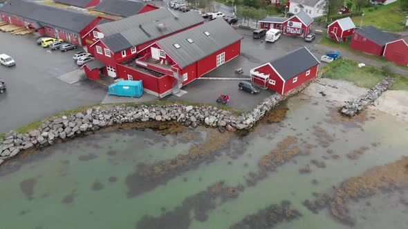 People and small coastal settlement