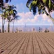 Wooden table with beach landscape Blur Background - 4K - VideoHive Item for Sale