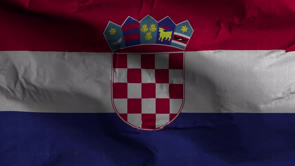 Croatia Flag Textured Waving Background 4K