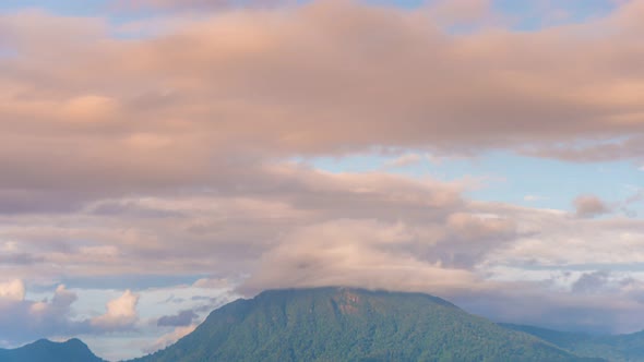 View of Colorful dramatic sky sunset or sunrise with Moving clouds background