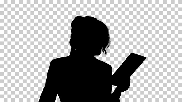 Silhouette woman dancing, Alpha Channel alt