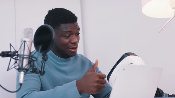 Young African American Black Man Holding Vr Glasses