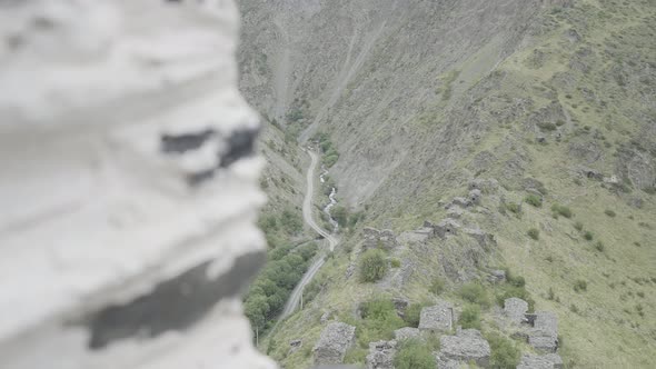 Aerial Drone Scenery of Green Mountain Landscape