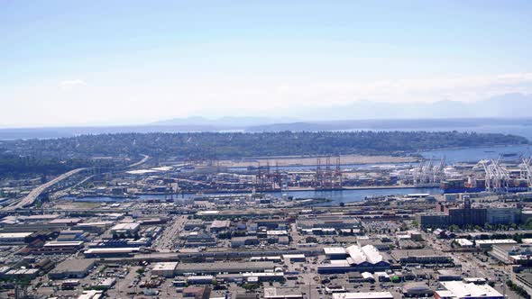 Harbor Island Seattle Washington Helicopter Aerial alt