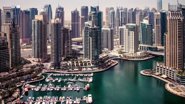 Time Lapse Marina Area Of Dubai