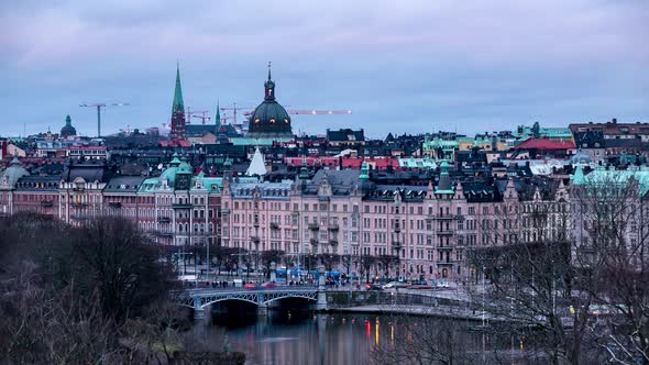 4K Timelapse of Stockholm Sunset Sweden Scandinavia