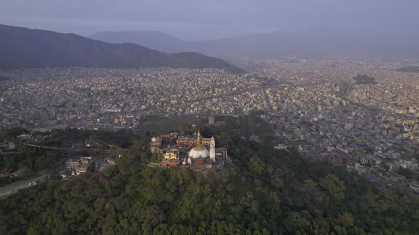 Wide aerial view of Kathmandu Nepal