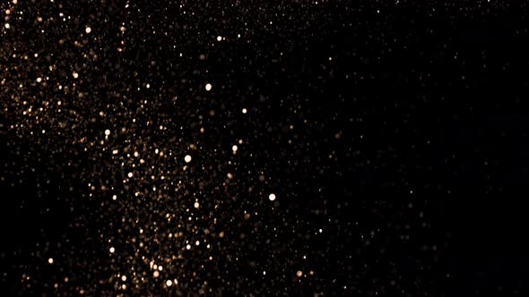 Golden Glitter Background in Super Slow Motion at 1000Fps