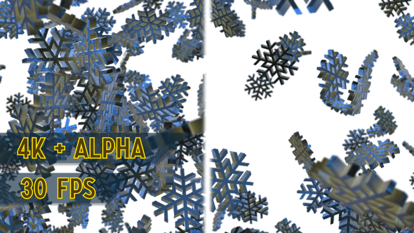 3D Flakes Snowfall Dense