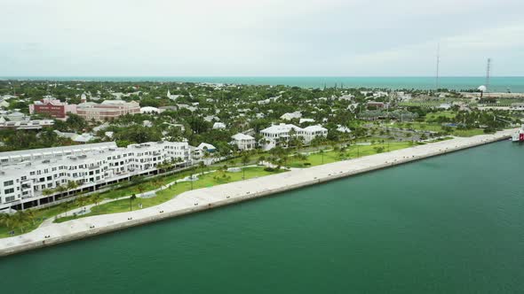 Aerial drone video scene in Key West FL USA