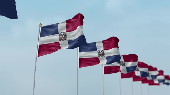 Dominican Republic  Row Of Flags 