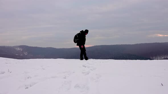 Hiker meditating after a day hike