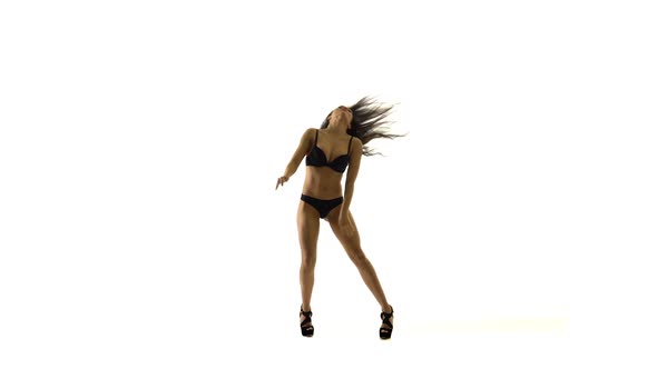 Striptease Dance. White Background