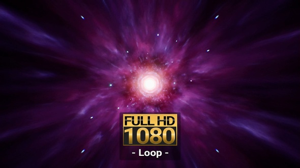 Neon Pink Space Nebula Star FHD Loop